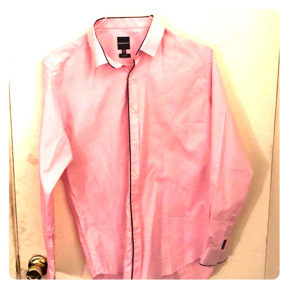 Pink button down shirt for men